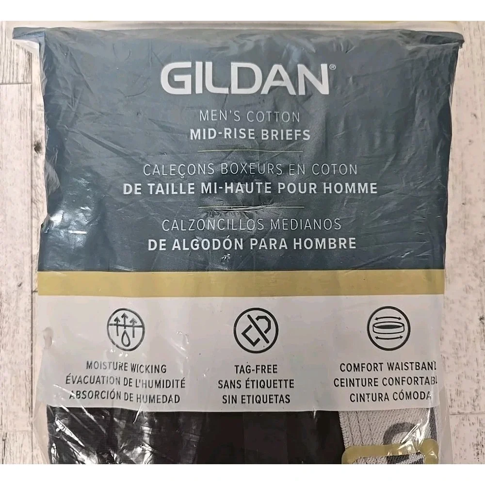 Gildan Briefs XL 40-42 Mens 3 Pack Cotton Mid Rise Underwear Lot of 2 NEW